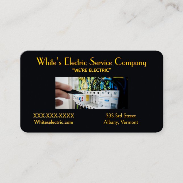 Cartão De Visita “Electric Service Company ” Business Card (Frente)