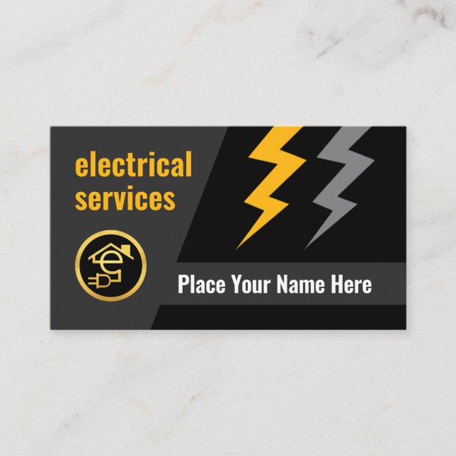 Cartão De Visita Electrical Lightning Powers Your Name (Frente)