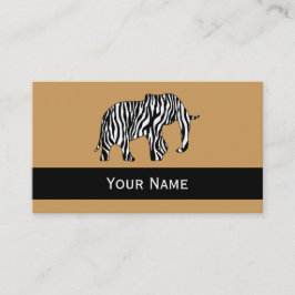 Cartão De Visita Elefante com Zebra Stripes + suas ideias