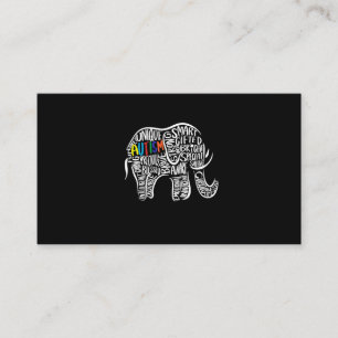 Cartão De Visita Elefante de Conscientização do Autismo