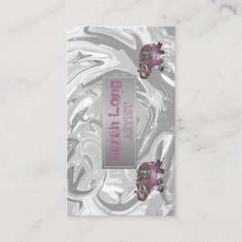 Cartão De Visita Elefante elegante de prata doce de luxo