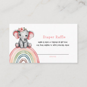 Cartão De Visita Elefante em uma Fralda arco-íris Raffle