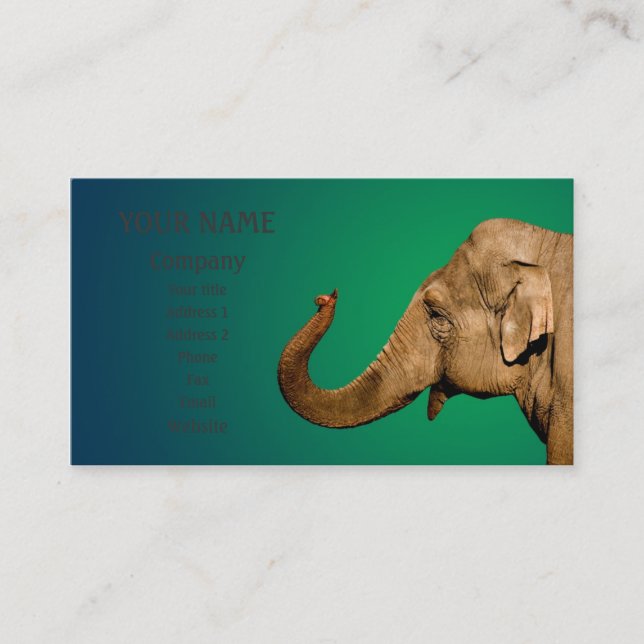 Cartão De Visita Elefante ondulante (Frente)