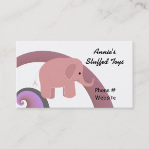 Cartão De Visita Elefante Rosa Fofo