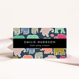 Cartão De Visita Elefantes Coloridos, Centro de Reprodução, Centro 