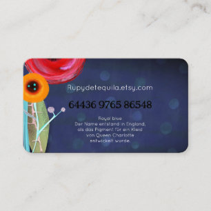 Cartão De Visita Elegância buquê azul florescendo azul