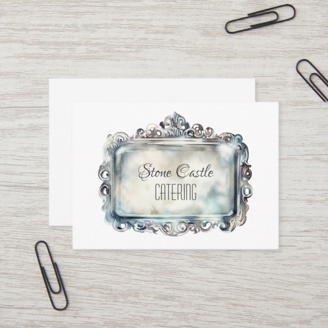 Cartão De Visita Elegância do Ornamentado do NOME de Negócios da Ba (Frente/Verso In Situ)