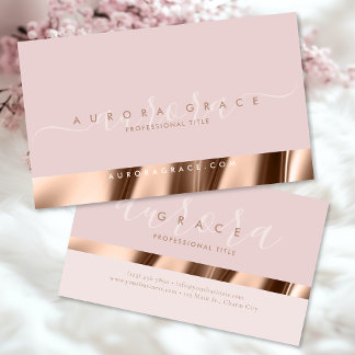 Cartão De Visita Elegância Dourada rosa rosa rosa rosa