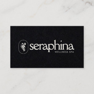 Cartão De Visita Elegância Terrosa Logo Beleza, Bem-estar, Spa Pret