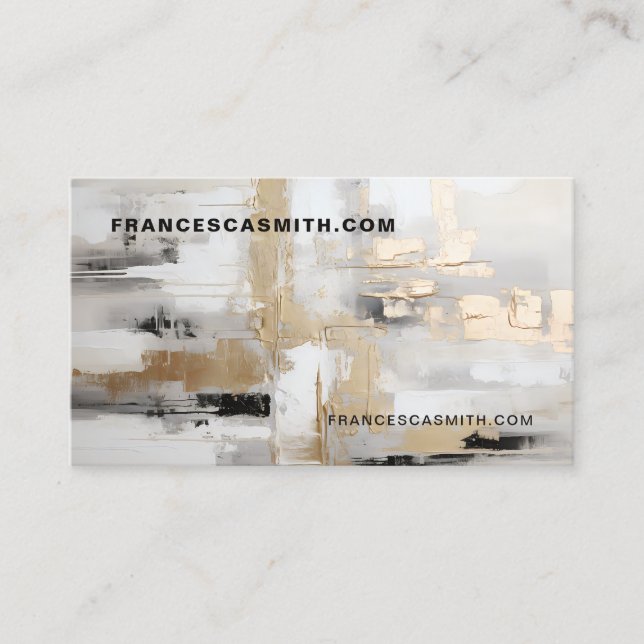 Cartão De Visita Elegância Urbana: Fusão de Abstrato B & W e Dourad (Frente)