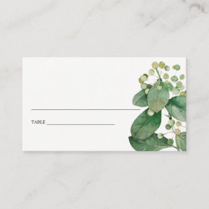 CARTÃO DE VISITA ELEGANT BERRY LEAFY FOLIAGE GREENERY PLACE CARDS