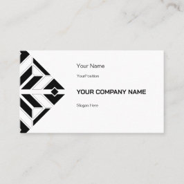 Cartão De Visita Elegant Black and White Geometric Design