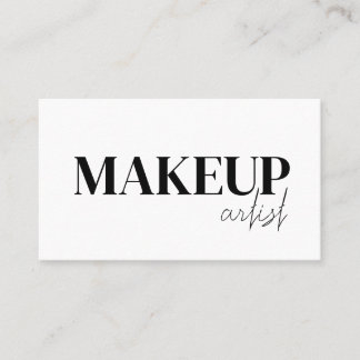 Cartão De Visita Elegant black &white QR Code makeup artist 