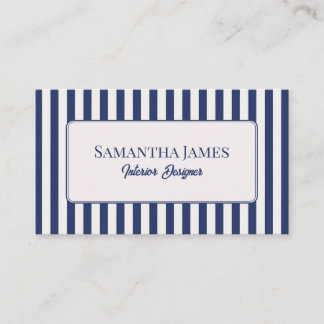 Cartão De Visita Elegant Blue Indygo Old Money