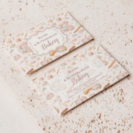 Cartão De Visita Elegant Blush Patisserie Bakery Business