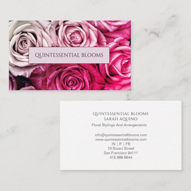 Cartão De Visita Elegant Blush Pink Business Card (Frente/Verso)