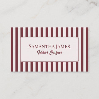 Cartão De Visita Elegant Burgundy Old Money
