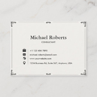 Cartão De Visita Elegant Business Card | Modern Design 3.5" × 2.5"