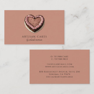 Cartão De Visita Elegant Cake Bakery Brown