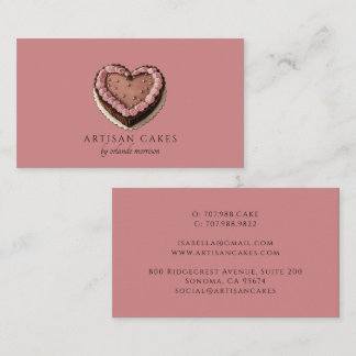 Cartão De Visita Elegant Cake Bakery Dusty Blush Pink