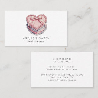 Cartão De Visita Elegant Cake Bakery Heart Cake