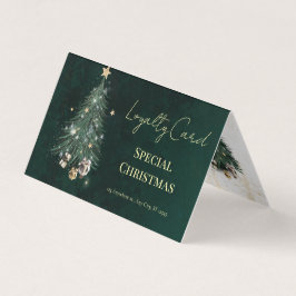 Cartão De Visita Elegant Christmas Tree Loyalty Card!