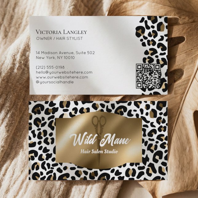 Cartão De Visita Elegant Couture Cheetah Leopard Print Luxury Brand (Elegant Couture Cheetah Leopard Print Luxury Brand Business Card)