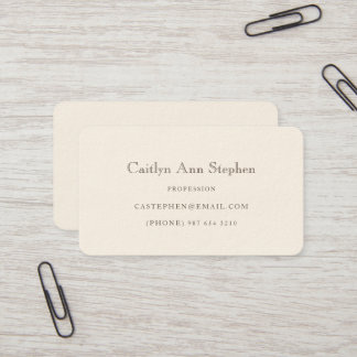 Cartão De Visita Elegant Cream Business Card