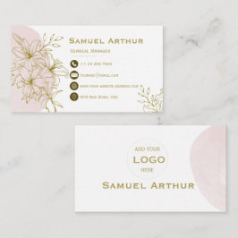 Cartão De Visita Elegant Gold Floral Lily - Business Card