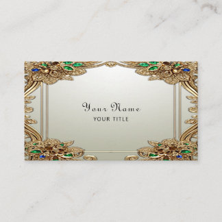 Cartão De Visita Elegant Gold Ornate Business Card