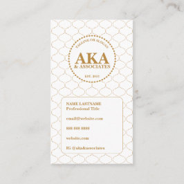 Cartão De Visita Elegant Gold Trellis Business 3 Letter Monogram