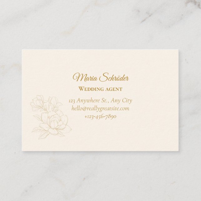 Cartão De Visita Elegant grün & gold (Verso)