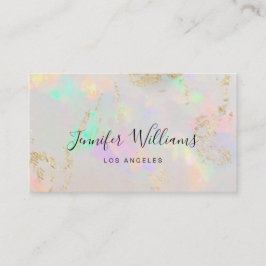 Cartão De Visita Elegant Holographic Opal Stone