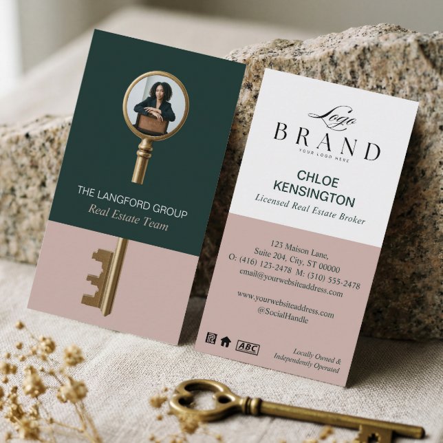 Cartão De Visita Elegant Home Real Estate Key Professional Photo (Elegant Home Real Estate Key Professional Photo Business Card)