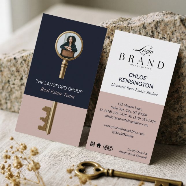 Cartão De Visita Elegant Home Real Estate Key Professional Photo (Elegant Home Real Estate Key Professional Photo Business Card)