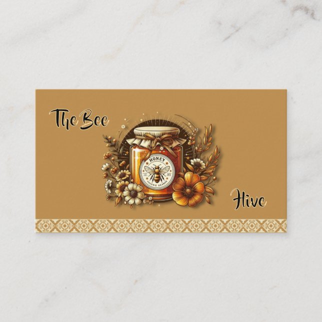 Cartão De Visita Elegant Honey Jar for Beekeepers & Honey Producers (Frente)