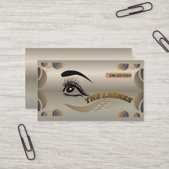 Cartão De Visita Elegant Lash Artist Business Card – Customizable E (Frente/Verso In Situ)