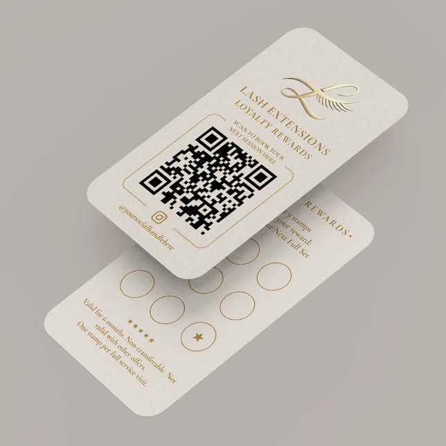 Cartão De Visita Elegant Lash Extensions Loyalty Rewards Sand 9 (Elegant Lash Extensions Loyalty Rewards Sand 9 Business Card
)