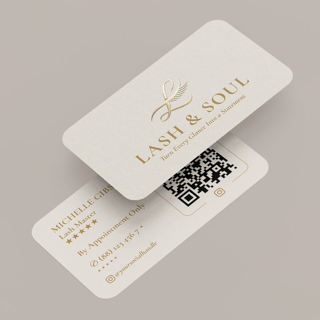 Cartão De Visita Elegant Lash Technician Makeup Artist Sand Beige (Elegant Lash Technician Makeup Artist Sand Beige Business Card
)