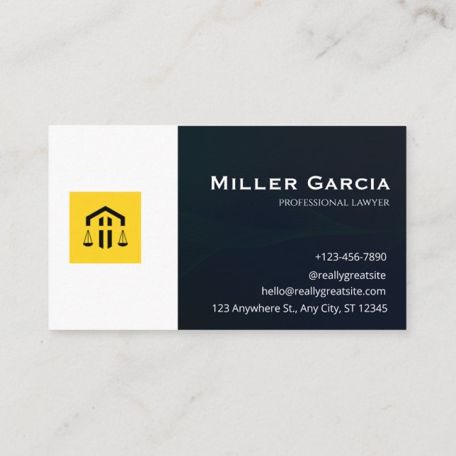 Cartão De Visita Elegant Lawyer Business Card | Attorney & Legal  (Verso)