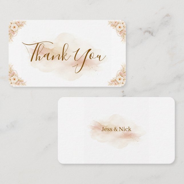 Cartão De Visita Elegant Magical Whimsical Wedding Thank You Card (Frente/Verso)
