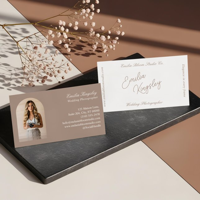 Cartão De Visita Elegant Minimal Arch Photo Wedding Photographer (Elegant Minimal Arch Photo Wedding Photographer Business Card)