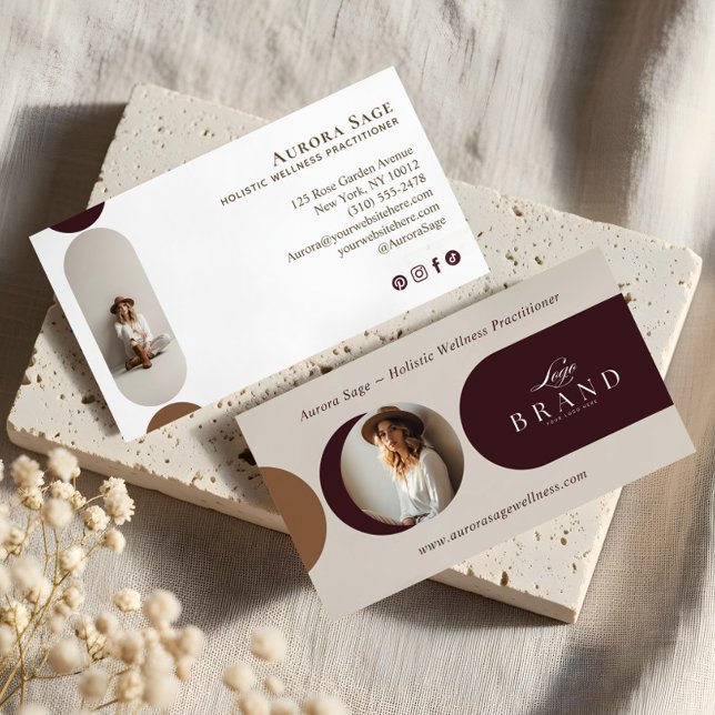Cartão De Visita Elegant Minimal Holistic Celestial Moon Photo Luxe (Elegant Minimal Holistic Celestial Moon Photo Luxe Business Card)