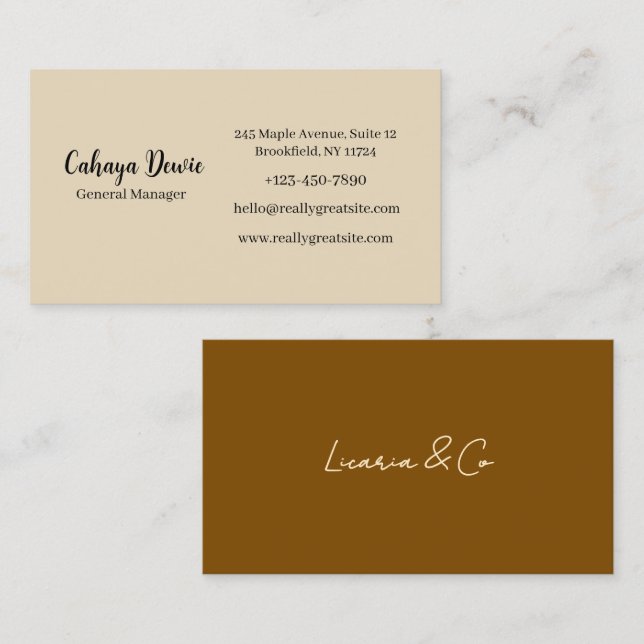 Cartão De Visita Elegant Minimalist Business Card (Frente/Verso)