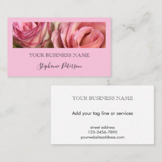 Cartão De Visita Elegant Modern Blush Pink Custom Photo Template 