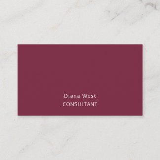 Cartão De Visita Elegant Modern Burgundy Red Business Card