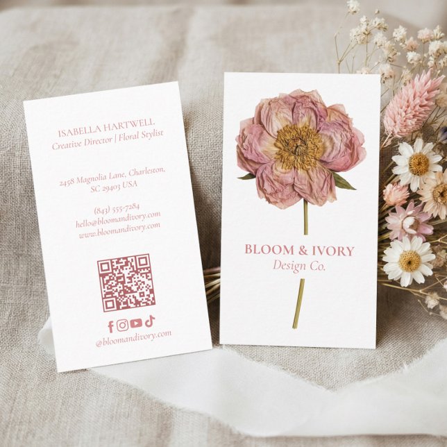 Cartão De Visita Elegant Modern Luxury Wildflower Botanical Floral (Elegant Modern Luxury Wildflower Botanical Floral Business Card)