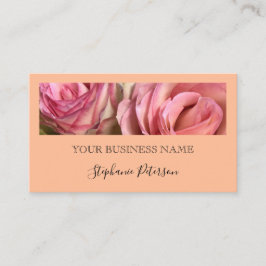 Cartão De Visita Elegant Modern Peach Custom Photo Template 