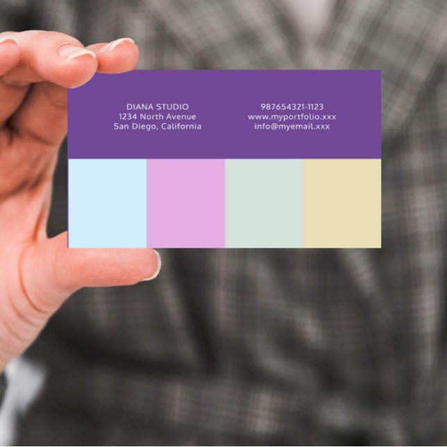 Cartão De Visita Elegant Modern Purple Business Card (Criador carregado)