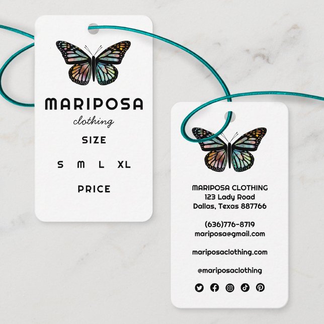 Cartão De Visita Elegant Monarch Butterfly CUSTOM Price Hang Tag (Elegant Monarch Butterfly CUSTOM Price Size Hang Tag
)
